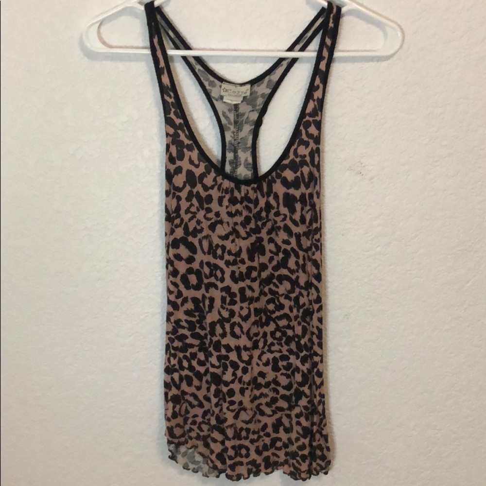 Pink cheetah tank top